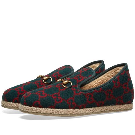 green gucci loafer|Gucci wool loafer.